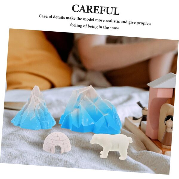 ERINGOGO Set 4 Stück Iglu- und Polartiere-Miniaturen für Dioramen und Winterdekorationen