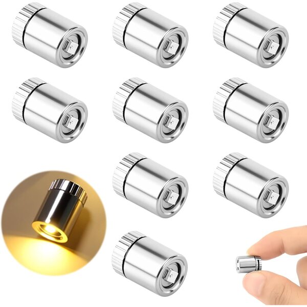 Set 10 Mini Luci LED bianco caldo con batteria per decorazioni fai da te e matrimoni