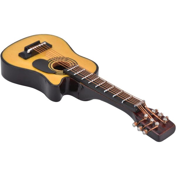 Acouto 1/12 Miniaturgitarre für Puppenhaus aus Birkenholz