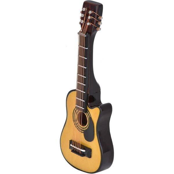 Acouto 1/12 Miniaturgitarre für Puppenhaus aus Birkenholz