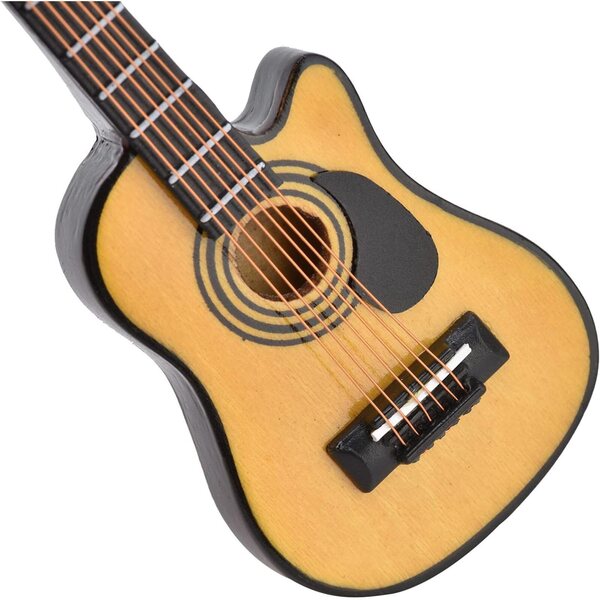 Acouto 1/12 Miniaturgitarre für Puppenhaus aus Birkenholz