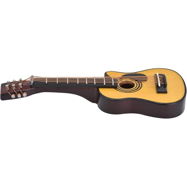 Acouto 1/12 Miniaturgitarre für Puppenhaus aus Birkenholz