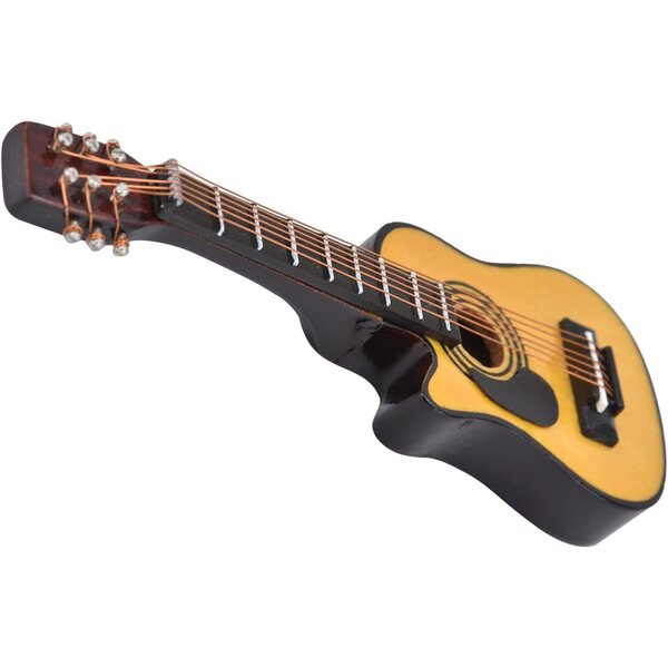 Acouto 1/12 Miniaturgitarre für Puppenhaus aus Birkenholz