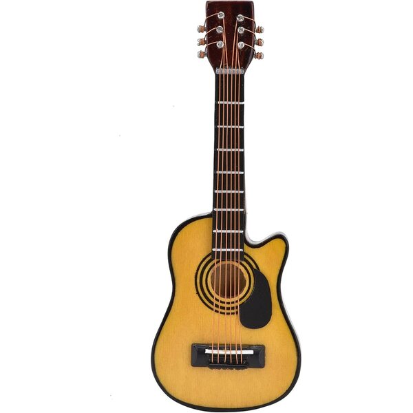 Acouto 1/12 Miniaturgitarre für Puppenhaus aus Birkenholz