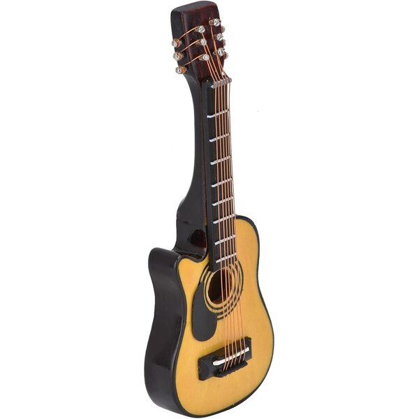 Acouto 1/12 Miniaturgitarre für Puppenhaus aus Birkenholz