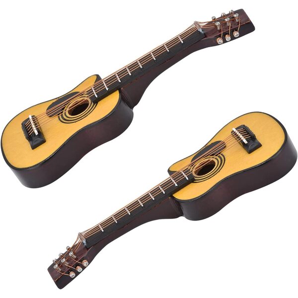 Acouto 1/12 Miniaturgitarre für Puppenhaus aus Birkenholz