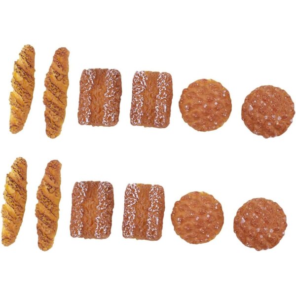 Set mit 12 Mini-Brotmodellen aus Kunstharz für Puppenhäuser und Miniaturdekorationen