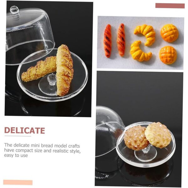 Set mit 12 Mini-Brotmodellen aus Kunstharz für Puppenhäuser und Miniaturdekorationen