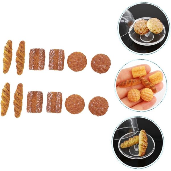 Set mit 12 Mini-Brotmodellen aus Kunstharz für Puppenhäuser und Miniaturdekorationen