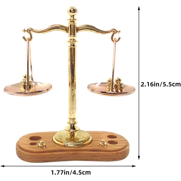 Mini bilancia giocattolo in legno SOPOTUTU per case delle bambole, materiale robusto