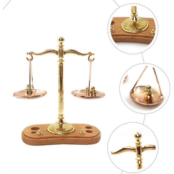 Mini bilancia giocattolo in legno SOPOTUTU per case delle bambole, materiale robusto