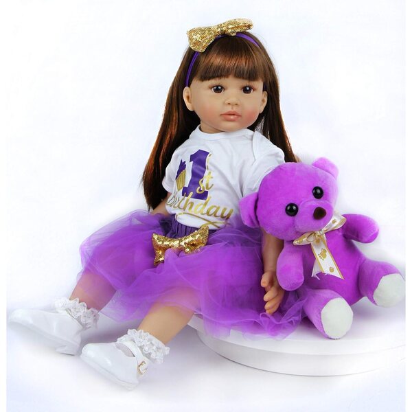 Realistische Neugeborenenpuppe 60 cm aus Silikon und Baumwolle, sicheres Spielzeug für Kinder ab 3 Jahren