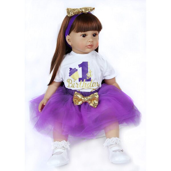 Realistische Neugeborenenpuppe 60 cm aus Silikon und Baumwolle, sicheres Spielzeug für Kinder ab 3 Jahren