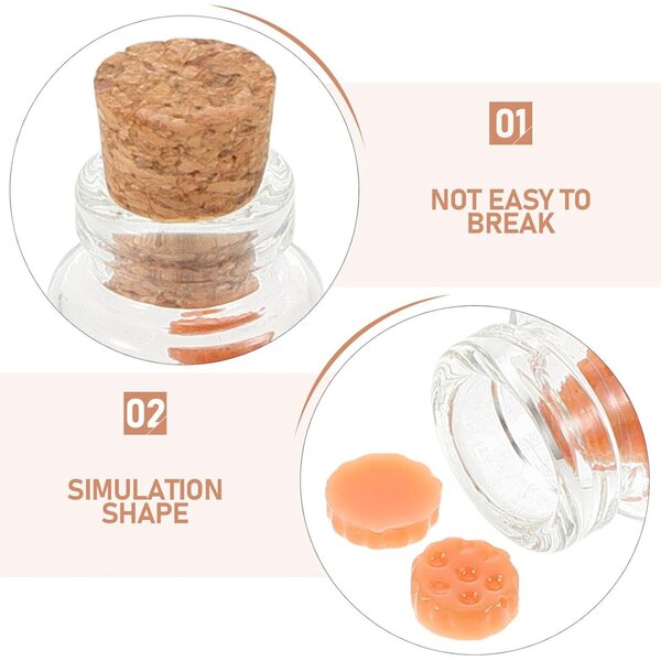 Set 4 Mini Barattoli Biscotti in Resina per Casa delle Bambole, Decorazione Natalizia