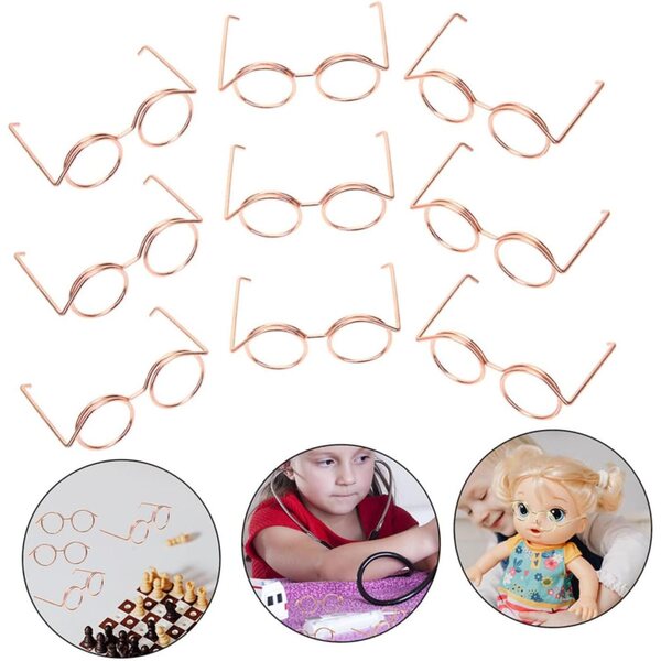 VICASKY 10 Mini-Metallgläser in Roségold für Puppen, kreative und dekorative Accessoires