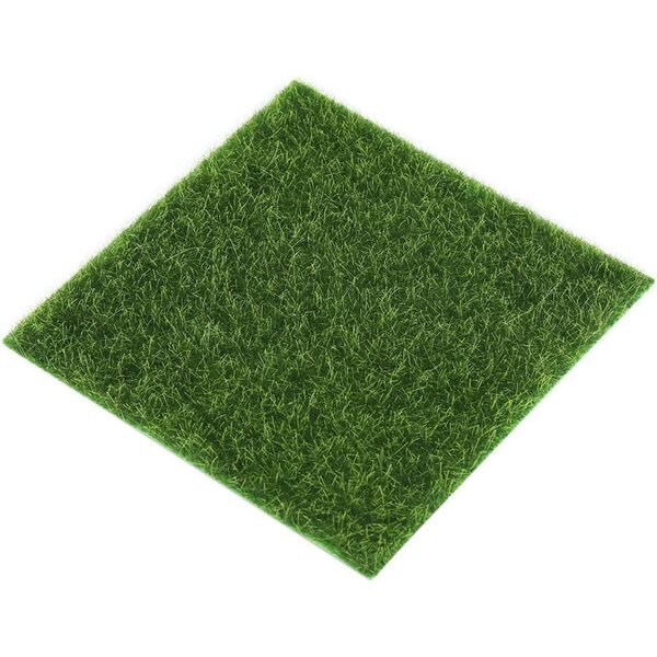 10 Confezioni di Prato Artificiale 15x15 cm per Decorazioni Fatte a Mano - Verde Naturale