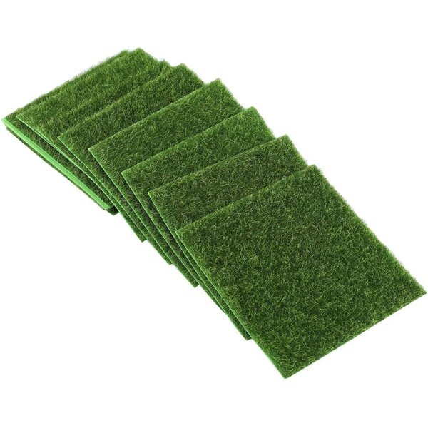10 Confezioni di Prato Artificiale 15x15 cm per Decorazioni Fatte a Mano - Verde Naturale