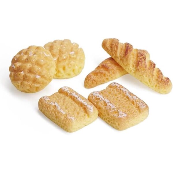 Set aus 6 Stück realistischem Kunstbrot für Puppenhäuser und Miniaturdekorationen