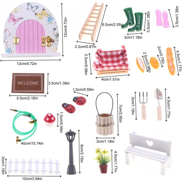 Miniatur-Feentür-Set für Garten und Schlafzimmer, kreative und exklusive Dekorationen