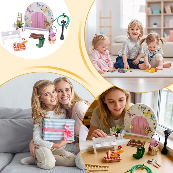 Miniatur-Feentür-Set für Garten und Schlafzimmer, kreative und exklusive Dekorationen