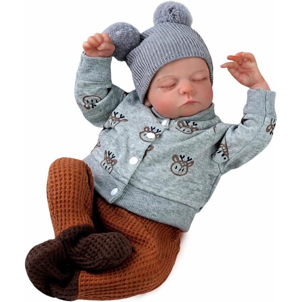 20 Zoll realistische Vinyl-Reborn-Puppe mit Kleidung und Accessoires