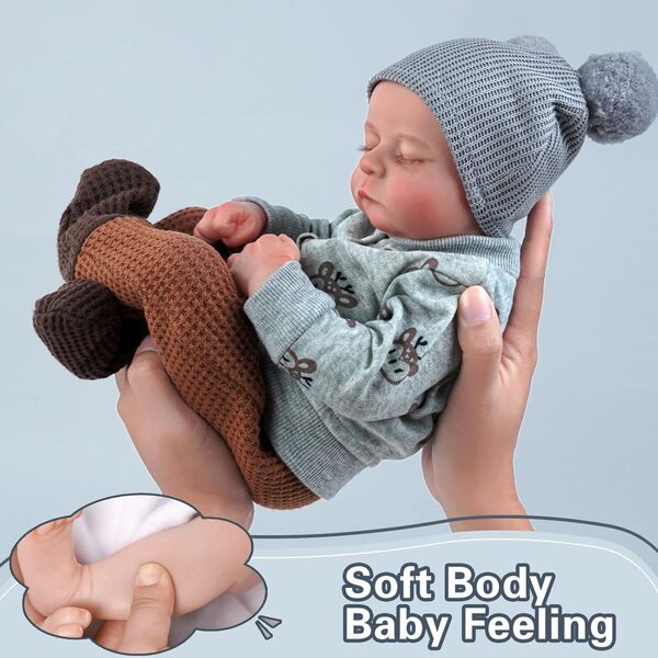 20 Zoll realistische Vinyl-Reborn-Puppe mit Kleidung und Accessoires