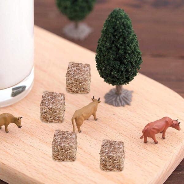 Balle di fieno decorative miniatura - 4 pezzi resistenti e realistiche per casa delle bambole