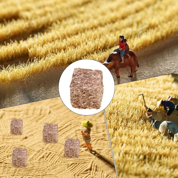 Balle di fieno decorative miniatura - 4 pezzi resistenti e realistiche per casa delle bambole