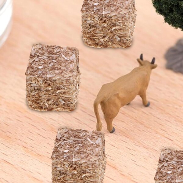 Balle di fieno decorative miniatura - 4 pezzi resistenti e realistiche per casa delle bambole