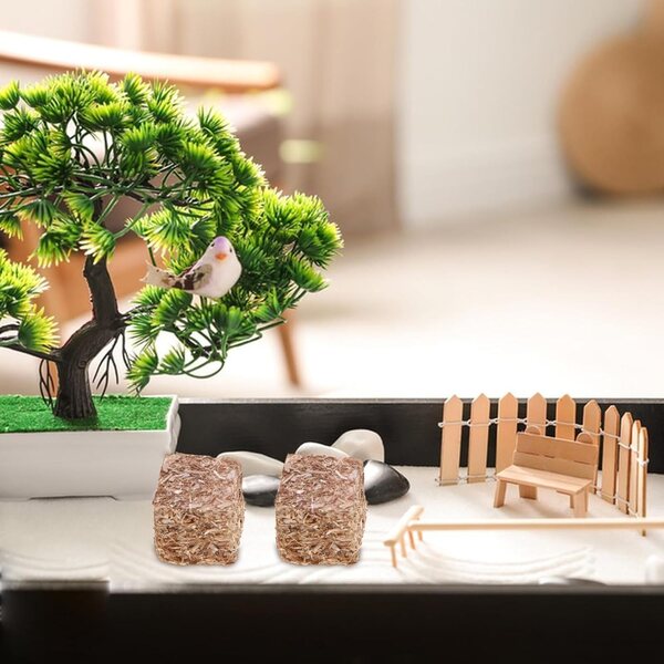 Balle di fieno decorative miniatura - 4 pezzi resistenti e realistiche per casa delle bambole
