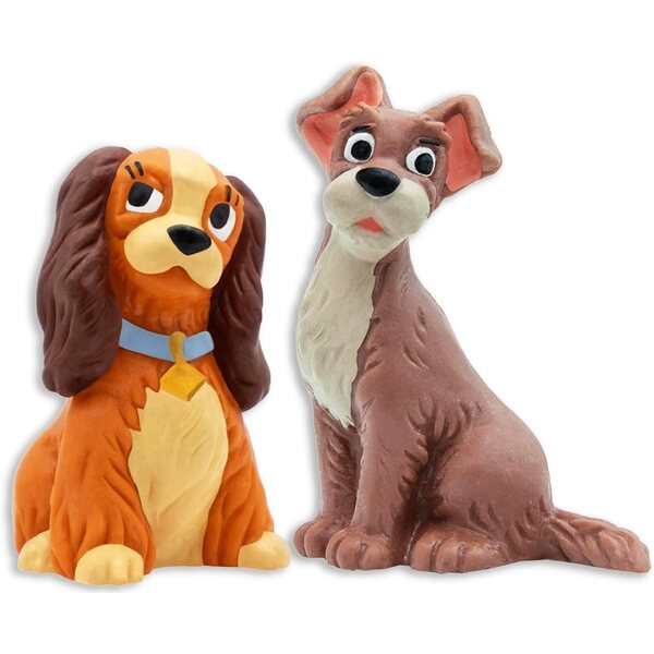 Комплект от 2 фигурки на Disney Lady и Tramp 5-6 cm - оригинални ръчно рисувани герои