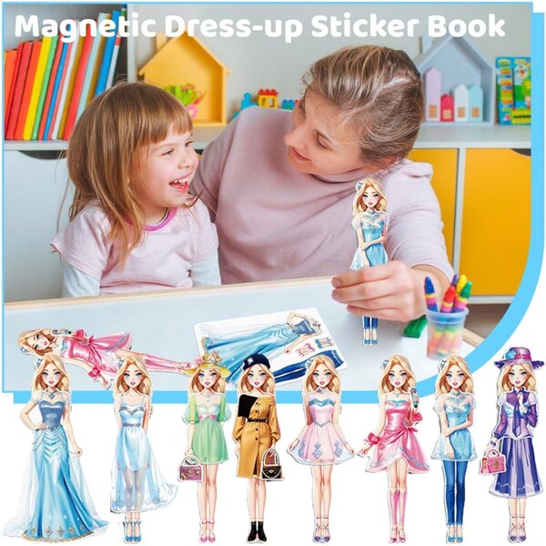 Magnetische Aufkleber zum Anziehen von Puppen – kreatives Spieleset für Mädchen DIFLAX Amy