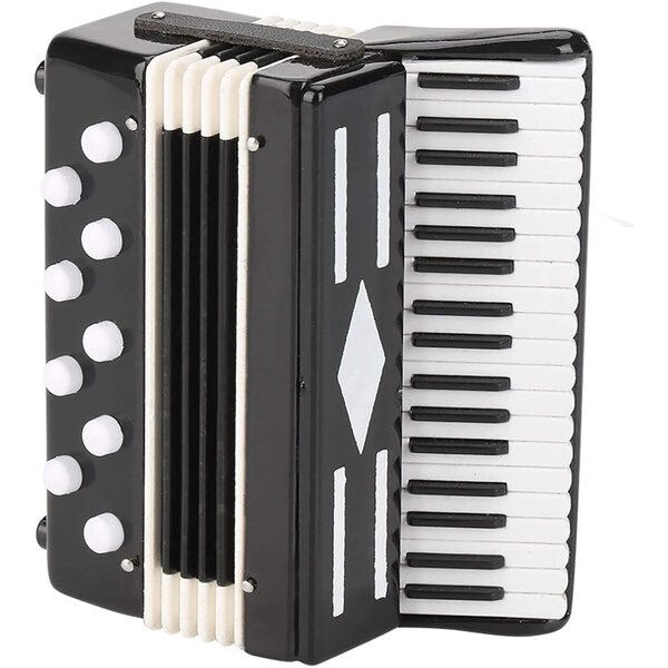 CHICIRIS Mini Fisarmonica Decorativa in Plastica e Metallo con Scatola Nera
