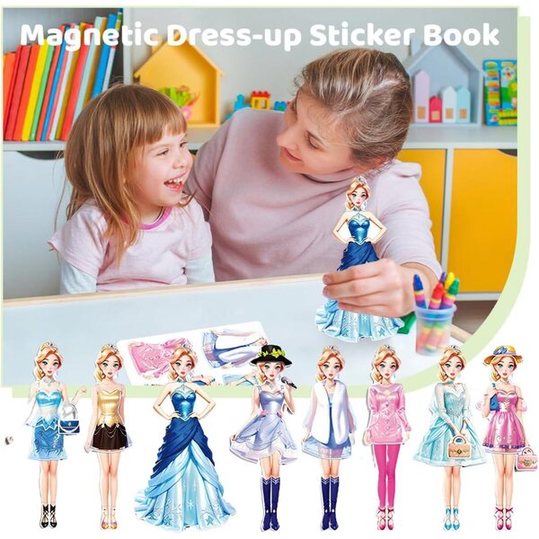 Magnetische Aufkleber zum Anziehen von Puppen für Mädchen – kreatives und tragbares Set
