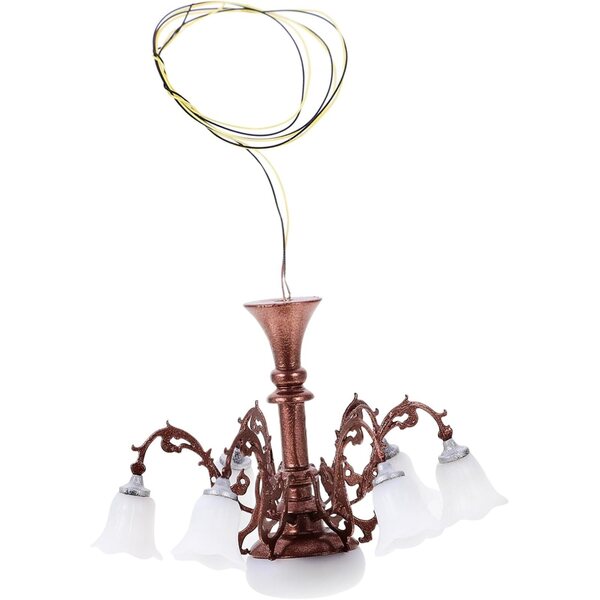 Lampadario miniatura ERINGOGO 1/87 in metallo e ABS marrone per casa delle bambole
