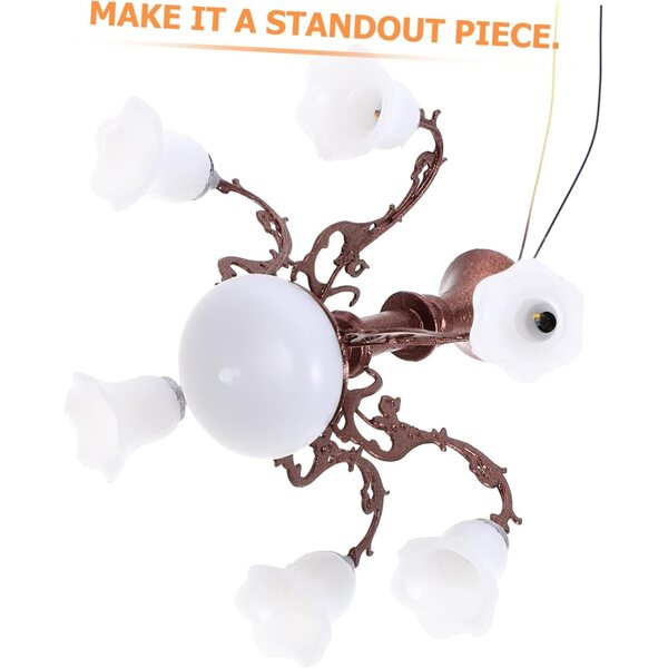 Lampadario miniatura ERINGOGO 1/87 in metallo e ABS marrone per casa delle bambole