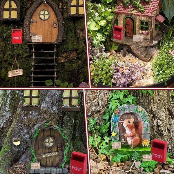 Set mit 7 Teilen Miniatur-Wichtel-Weihnachtszubehör für Puppenhaus 1:12