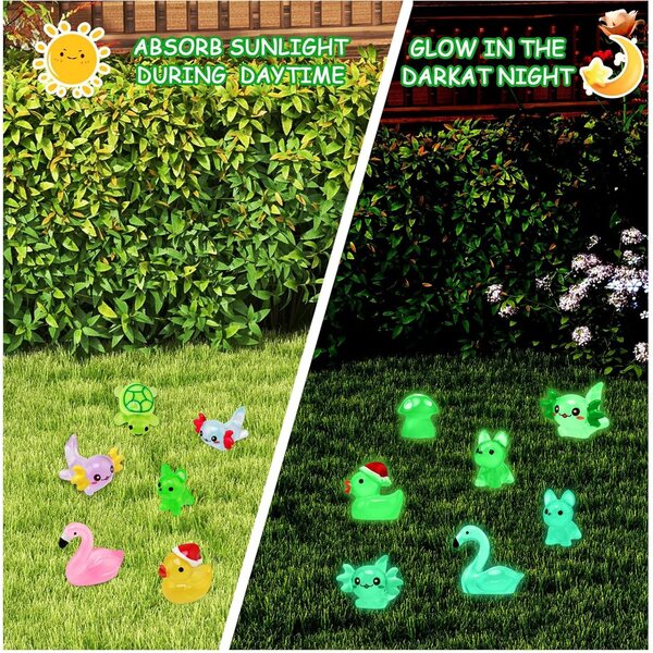 JoyPlus 100 Mini Anatre in Resina Fosforescenti per Decorazioni Giardino e Fai da Te