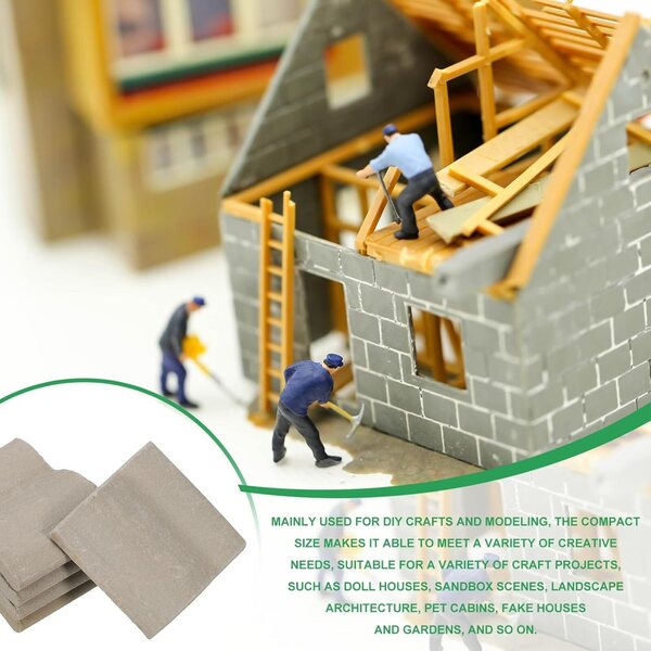 PATIKIL Tegole in Miniatura in Argilla Grigia 1:16, 120 Pezzi per Case delle Bambole e Modellismo
