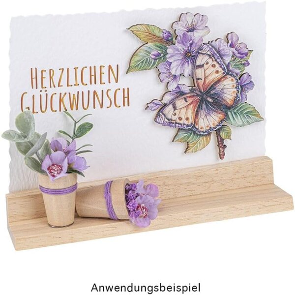 Ideen mit Herz Vaso da fiori miniatura in legno per modellismo, 6 pezzi in 2 misure