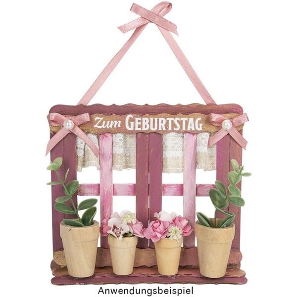 Ideen mit Herz Vaso da fiori miniatura in legno per modellismo, 6 pezzi in 2 misure