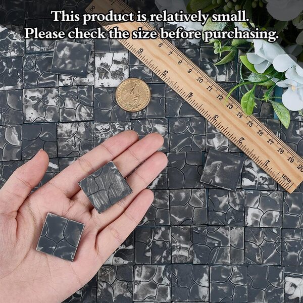 FINGERINSPIRE 100 pietre miniatura casa delle bambole 27x27x3,5 mm grigio ardesia