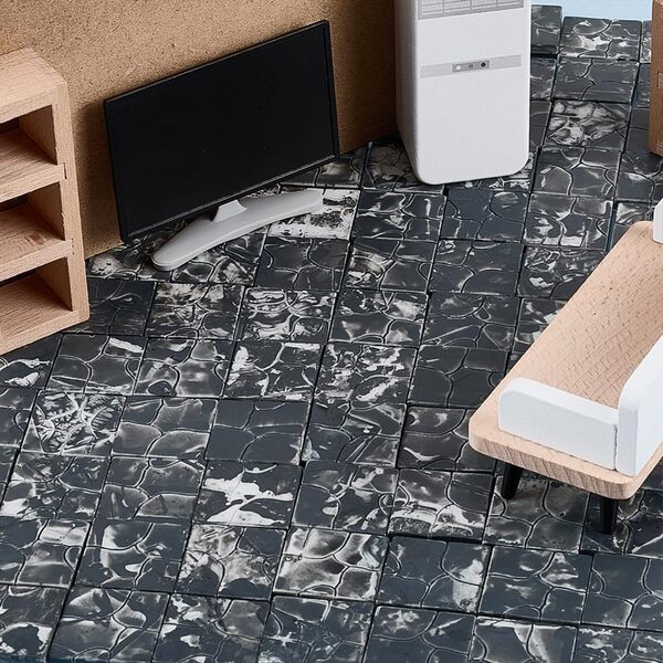 FINGERINSPIRE 100 pietre miniatura casa delle bambole 27x27x3,5 mm grigio ardesia