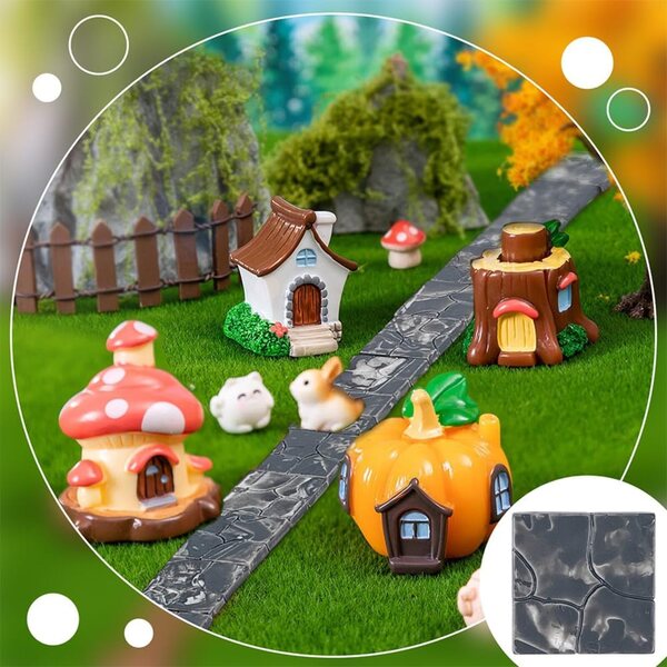 FINGERINSPIRE 100 pietre miniatura casa delle bambole 27x27x3,5 mm grigio ardesia