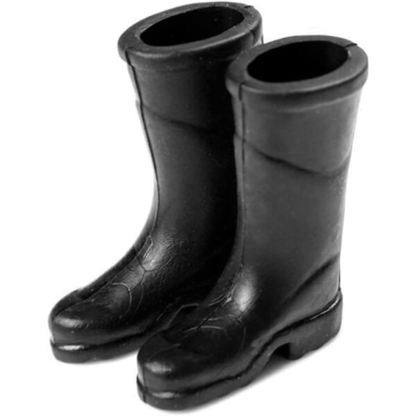 Schwarze Regenstiefel im Maßstab 1:12 für Puppenhausminiaturen, 1 Paar