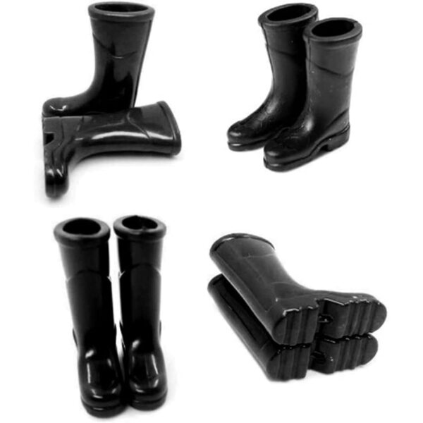 Schwarze Regenstiefel im Maßstab 1:12 für Puppenhausminiaturen, 1 Paar