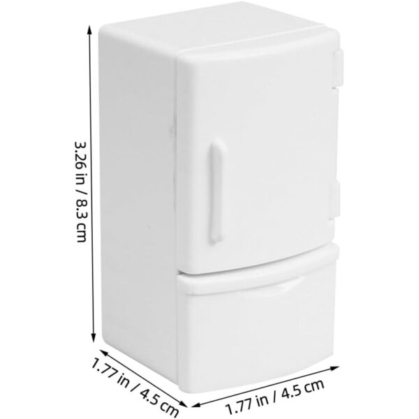 Milisten Mini Congelatore per Casa delle Bambole in Plastica Bianco - Giocattolo Realistico