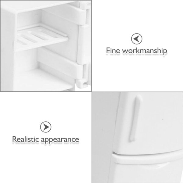 Milisten Mini Congelatore per Casa delle Bambole in Plastica Bianco - Giocattolo Realistico