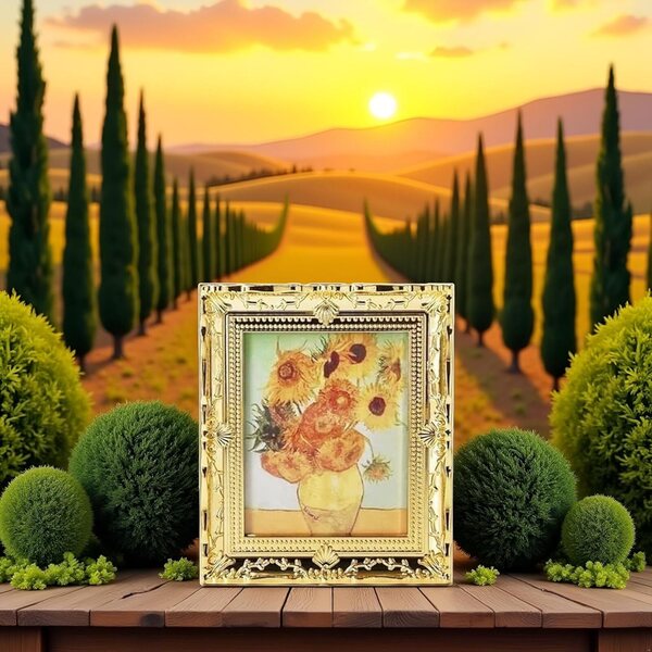 Quadro Miniatura 1:12 Van Gogh con Cornice per Casa delle Bambole Wyjuan