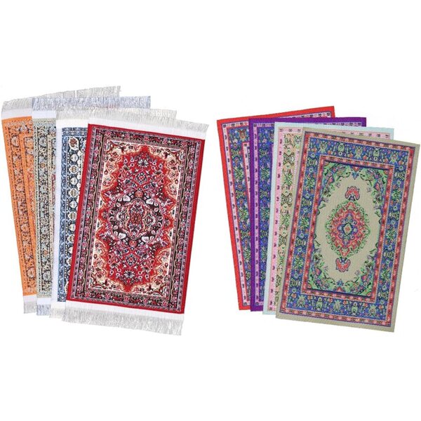 Set 8 Mini Tappeti Turchi 1:12 per Casa delle Bambole, Decorazioni Fai da Te